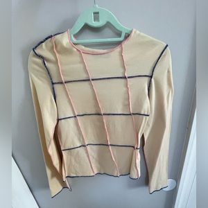 Off stitched long sleeve top